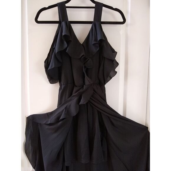 XOXO Ruffled Hi-Low Maxi Col Shoulder Dress - Medium - Picture 5 of 10